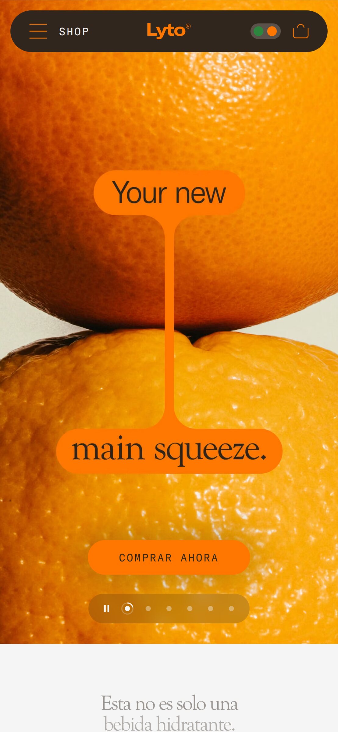 Lyto home page in Orange Blend