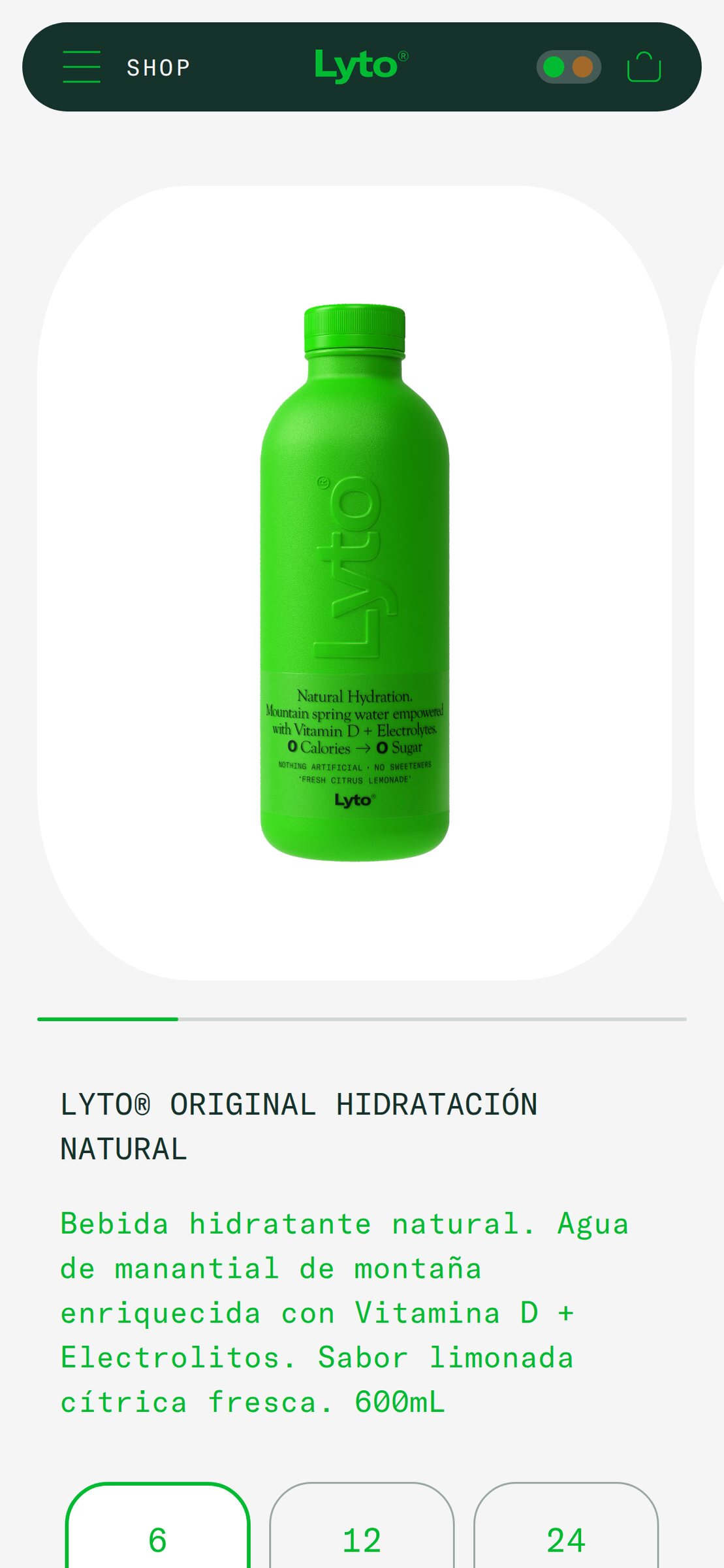 Lyto Original product page on a phone