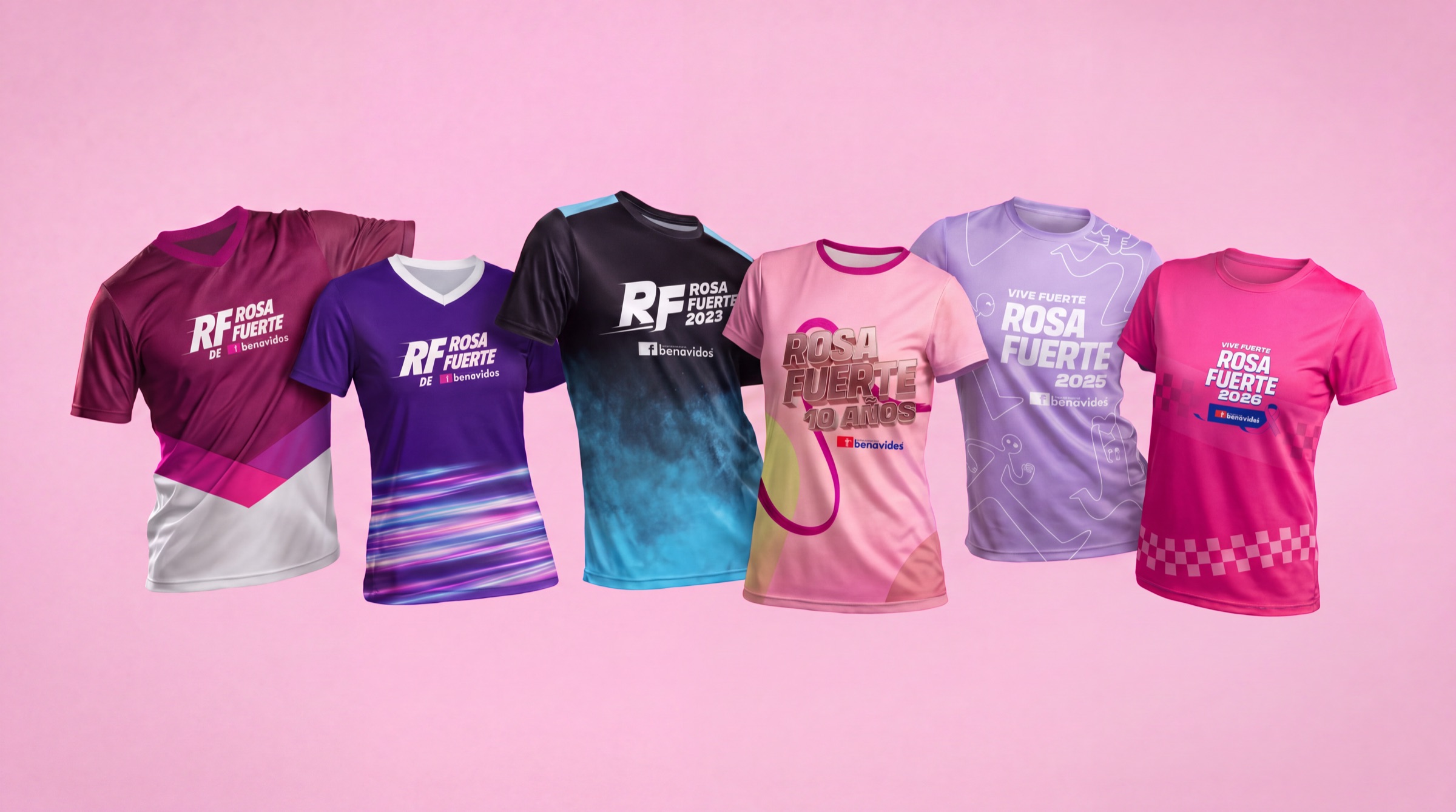The Rosa Fuerte T-shirts of every edition, from 2019 to 2026